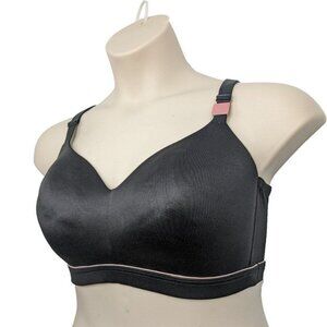 Cacique Womens Bra 38G Lightly Lined Lounge Wireless Black Lane Bryant